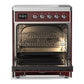 Ilve UMIB30QNR3BUC Ilve Umib30Qnr3Buc Majestic Iii 30 Inch Induction Range With 4 Elements, 4 Cu. Ft. Oven Capacity (Solid Door, Burgundy, Chrome)