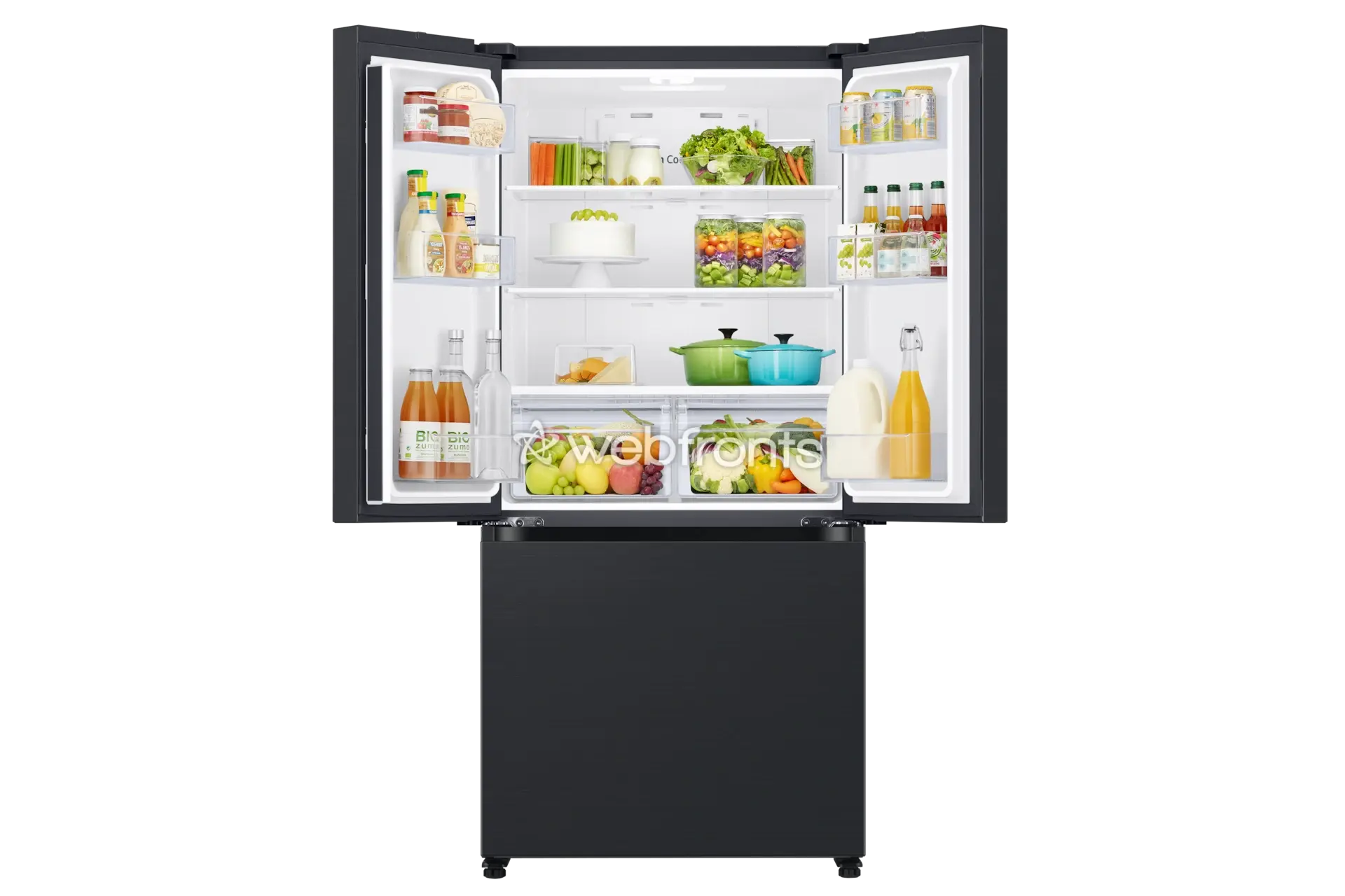 Samsung RF18A5101MT 18 Cu. Ft. Counter Depth 3-Door French Door Refrigerator In Matte Black Steel