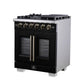Forno FFSGS646030BLK Forno Capriasca 30-Inch Freestanding French Door Gas Range, 4 Burners, Convection Oven, Energy Efficient
