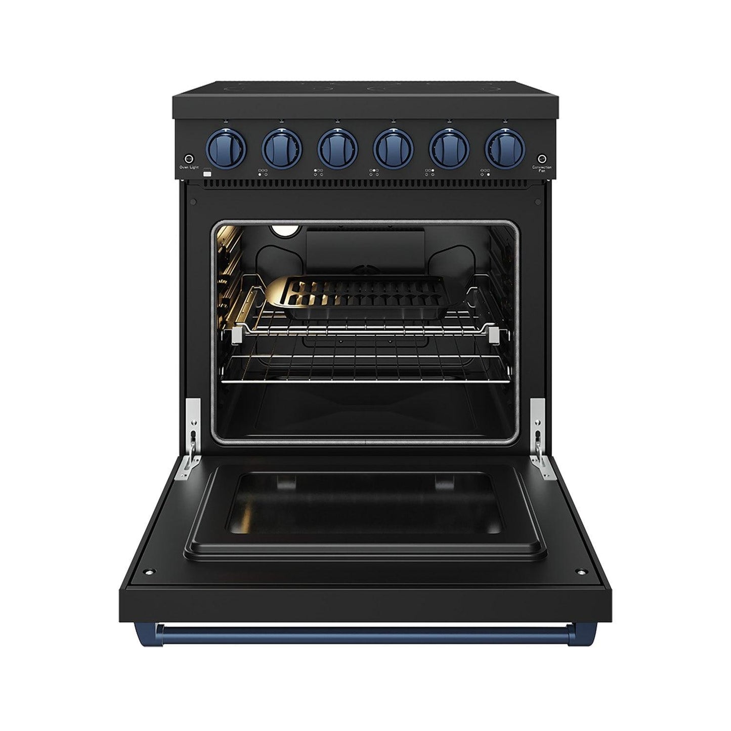 Thor Kitchen RSE30PBBLU 30 Inch Professional Electric Range With Precision Knob Control In Black And Blue Gordon Ramsay Series