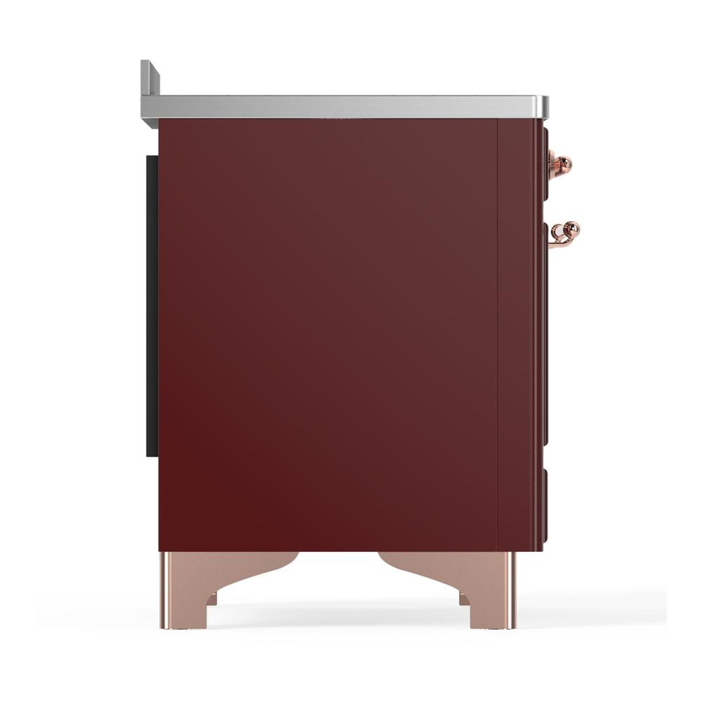 Ilve UMIB48QNR3BUP Ilve Umib48Qnr3Bup Majestic Iii 48 Inch Induction Range With 6 Elements, 5.02 Cu. Ft. Total Oven Capacity (Solid Door, Burgundy, Copper)