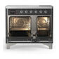 Ilve UMDIB40NR3BKC Ilve Umdib40Nr3Bkc Majestic Iii 40 Inch Induction Range With 6 Elements, 3.82 Cu. Ft. Total Oven Capacity (Triple Glass Door, Glossy Black, Chrome)