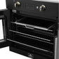 Forno FBOEL133330BLK Forno Asti 30-Inch French Door Electric Wall Oven In Black & Antique Brass, 3.68 Cu. Ft. True Convection, 3,600W, Air Fry, Sous Vide, Self-Clean