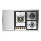 Ilve UHCPT95FNSSGLP Ilve Uhcpt95Fnssglp Nostalgie Ii 36 Inch Built-In Gas Cooktop With Total Black Brass Burners, In Stainless Steel (5 Sealed Burners + Griddle, Liquid Propane, Brass)