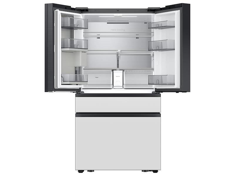 Samsung RF90F23AEW Bespoke 23 Cu. Ft. Counter Depth 4-Door French Door Refrigerator With Ai Family Hub™+ Ai Vision Inside™ In White Glass