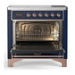 Ilve UMIB36NR3MBP Ilve Umib36Nr3Mbp Majestic Iii 36 Inch Induction Range With 6 Elements, 3.5 Cu. Ft. Total Oven Capacity (Triple Glass Door, Midnight Blue, Copper)