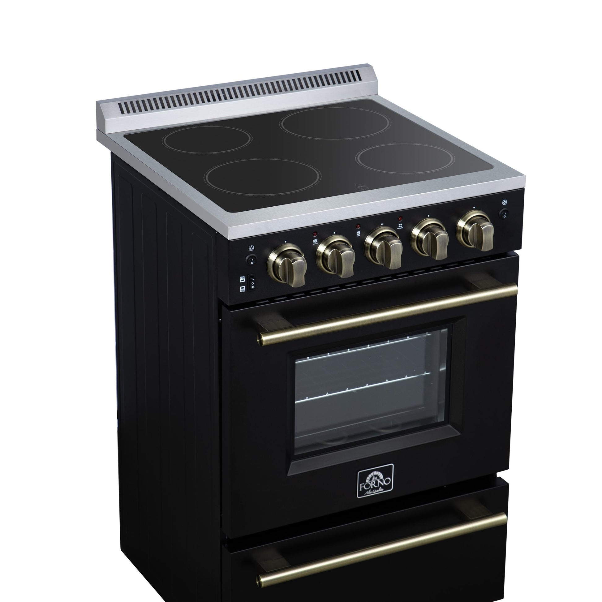 Forno FFSEL606924BLK Forno Loiano 24 Inch Freestanding Electric Range In Black