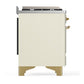 Ilve UMD40FNR3AWG Ilve Umd40Fnr3Awg Majestic Iii 40 Inch Dual Fuel Range With 6 Burners And Griddle, Dual Function Burner Up To 25,000 Btu (Natural Gas, Triple Glass Door, Antique White, Brass)