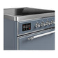 Ilve UMIB30QNR3BGC Ilve Umib30Qnr3Bgc Majestic Iii 30 Inch Induction Range With 4 Elements, 4 Cu. Ft. Oven Capacity (Solid Door, Blue Grey, Chrome)