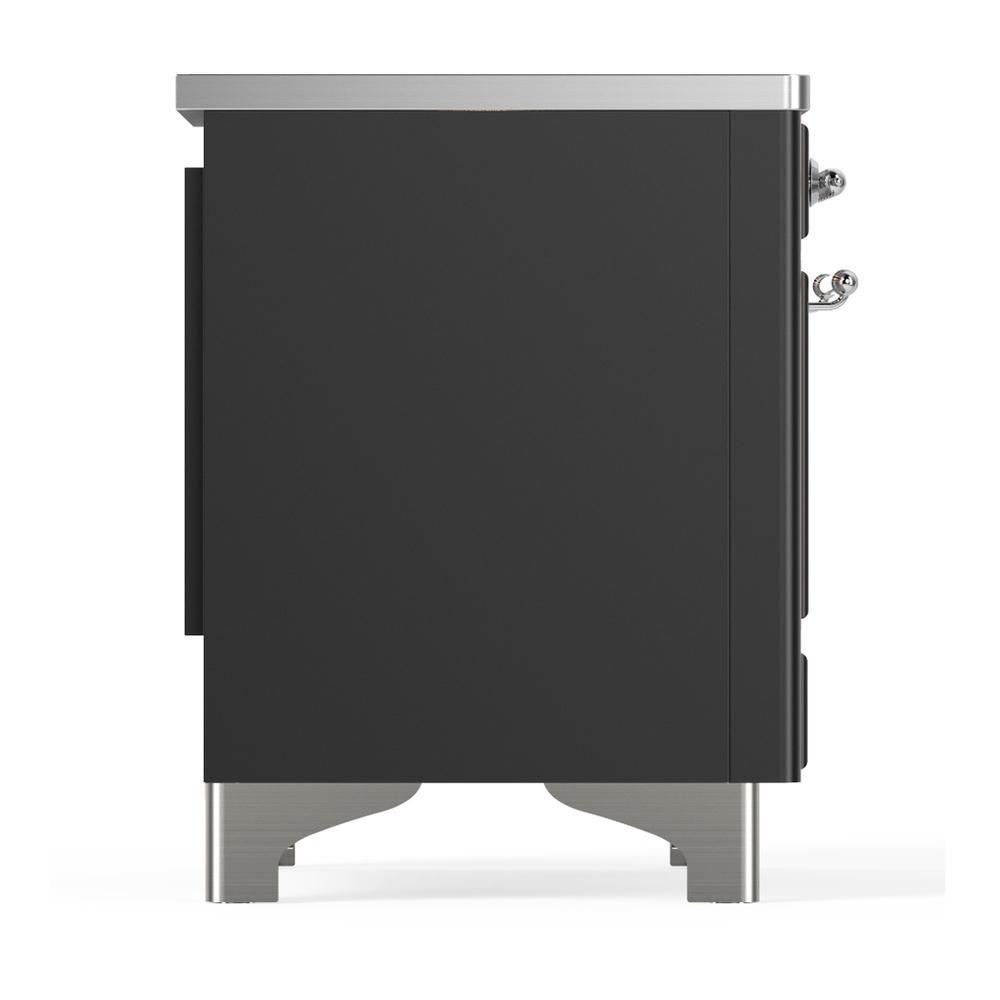 Ilve UMDIB40NR3MGC Ilve Umdib40Nr3Mgc Majestic Iii 40 Inch Induction Range With 6 Elements, 3.82 Cu. Ft. Total Oven Capacity (Triple Glass Door, Graphite Matte, Chrome)