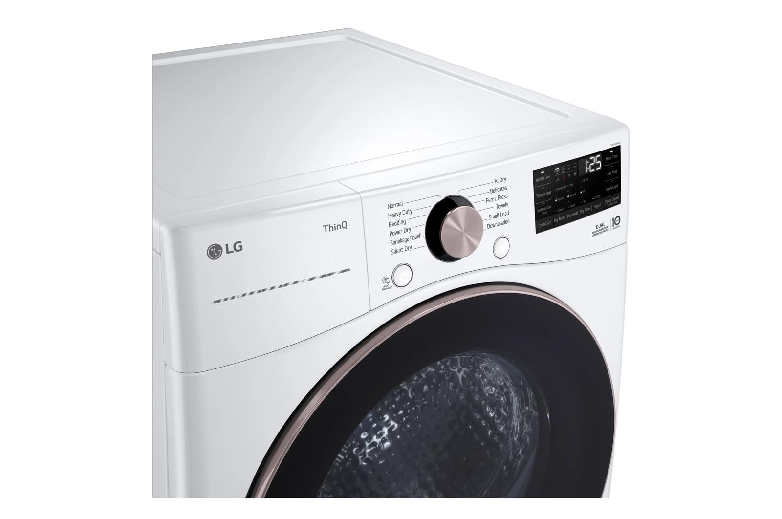 Lg DLHC4002W 7.8 Cu. Ft. Mega Capacity Smart Front Load Dryer With Dual Inverter Heatpump™ Technology And Inverter Direct Drive Motor System