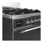 Ilve UM30QNR3MGCLP Ilve Um30Qnr3Mgclp Majestic Iii 30 Inch Dual Fuel Range With 5 Black Brass Burners, Dual Function Burner Up To 25,000 Btu (Liquid Propane, Solid Door, Graphite Matte, Chrome)