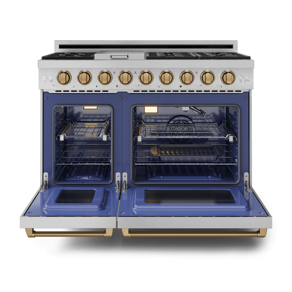 Thor Kitchen RSG48ELPBRZ 48 Inch Professional Lp Range With Pro-Style Knobs In Stainless Steel/Bronze Gordon Ramsay Series - Rsg48Elp-Brz