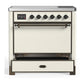 Ilve UMIB36QNR3AWB Ilve Umib36Qnr3Awb Majestic Iii 36 Inch Induction Range With 6 Elements, 3.5 Cu. Ft. Total Oven Capacity (Solid Door, Antique White, Burnished)