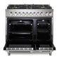 Verona VUFSGG365DSS Verona Vufsgg365Dss 36 Inch Ultima Collection Double Oven Gas Range With 5 Brass Burners, 4.1 Cu. Ft. Oven Total Capacity In Stainless Steel