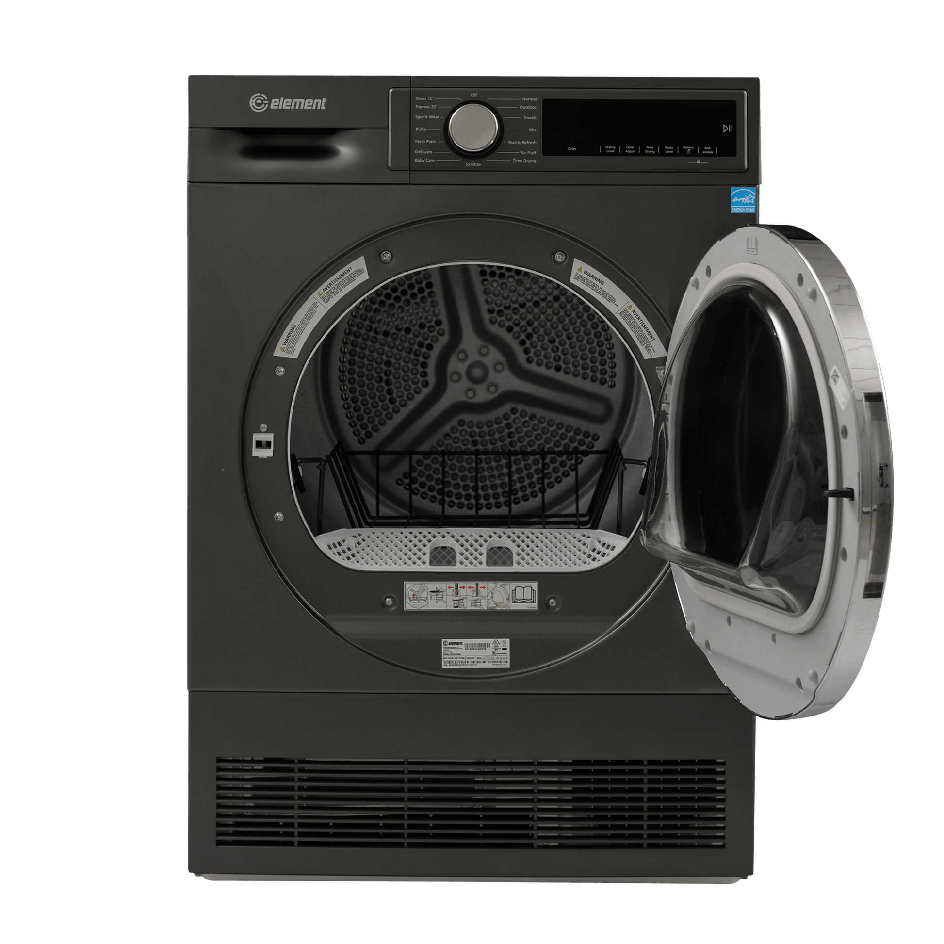 Element Appliance ECD4224EGG Element 4.0 Cu. Ft. Front Load Electric Dryer - Gray, Energy Star (Ecd4224Egg)