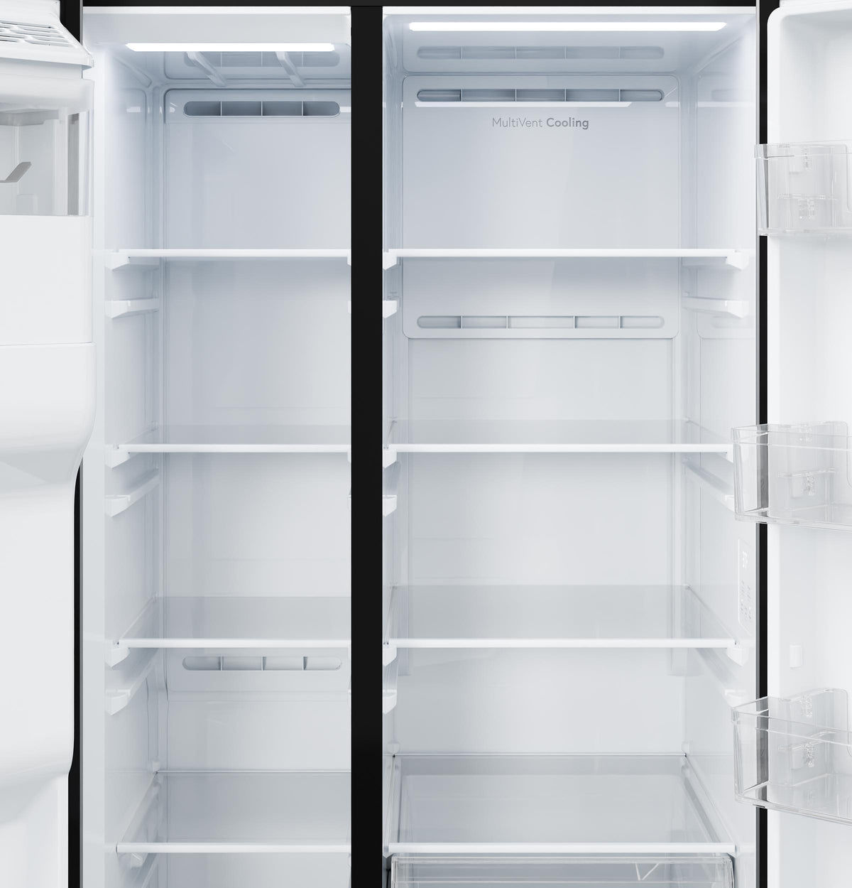 Ge Appliances GZS24NYYFS Ge® 23.6 Cu. Ft. Counter-Depth Side-By-Side Refrigerator With Extra Tall Dispenser And In-Door Icemaker