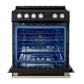 Forno FFSIN098230BLK Forno Leonardo Espresso 30-Inch Slide-In Black Induction Range, Convection Oven, 5 Cooking Zones, Touch Control Panel
