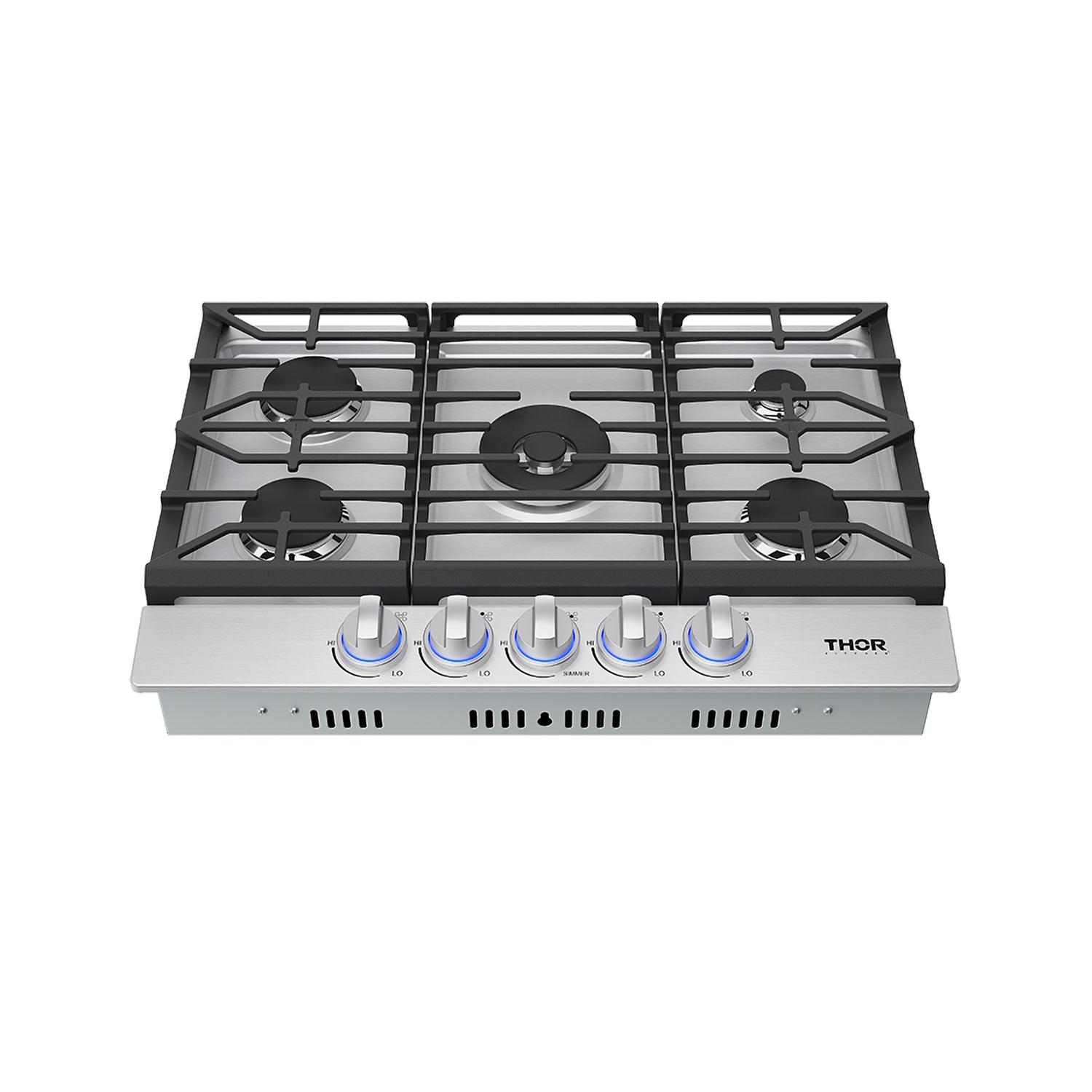 Thor Kitchen TGC30F 30 Inch Professional Gas Cooktop In Stainless Steel