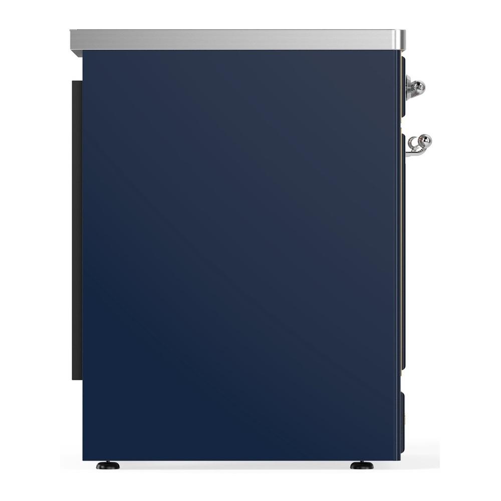 Ilve UMIB30NR3MBC Ilve Umib30Nr3Mbc Majestic Iii 30 Inch Induction Range With 4 Elements, 4 Cu. Ft. Oven Capacity (Triple Glass Door, Midnight Blue, Chrome)