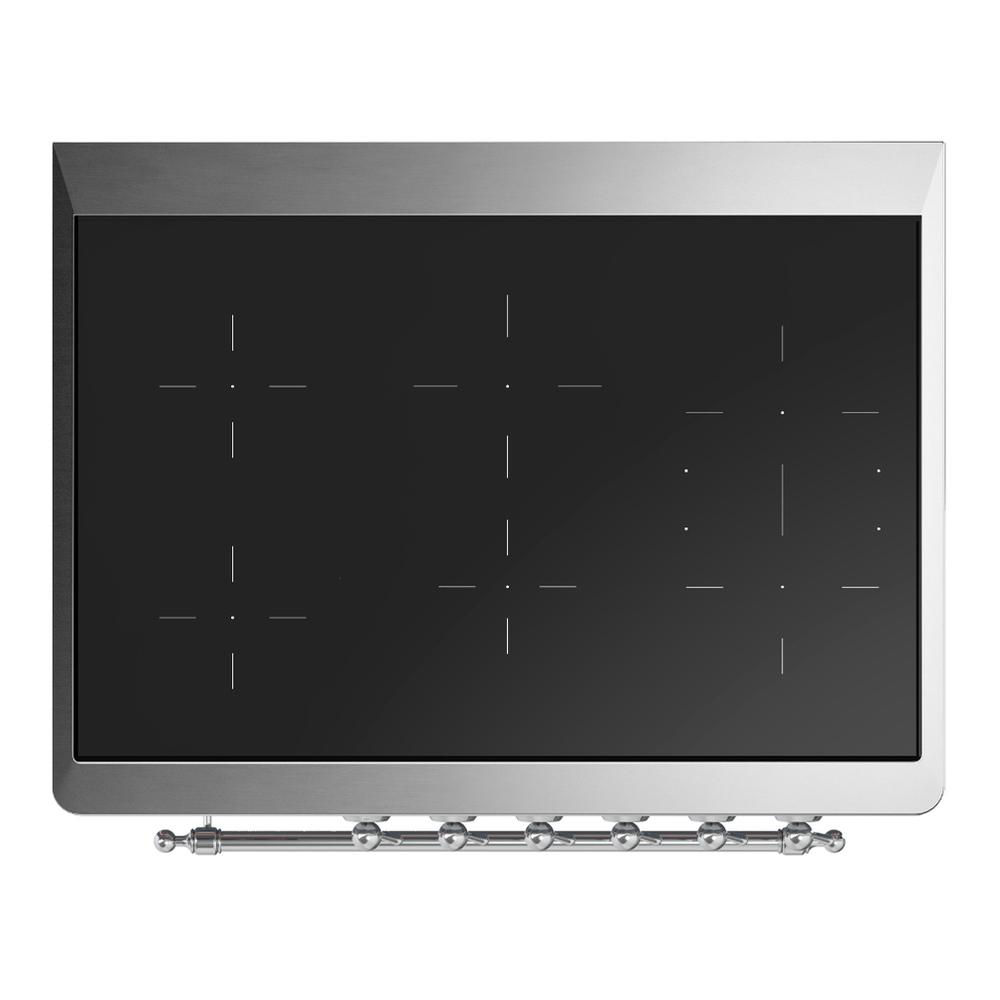Ilve UMIB36QNR3EGC Ilve Umib36Qnr3Egc Majestic Iii 36 Inch Induction Range With 6 Elements, 3.5 Cu. Ft. Total Oven Capacity (Solid Door, Emerald Green, Chrome)