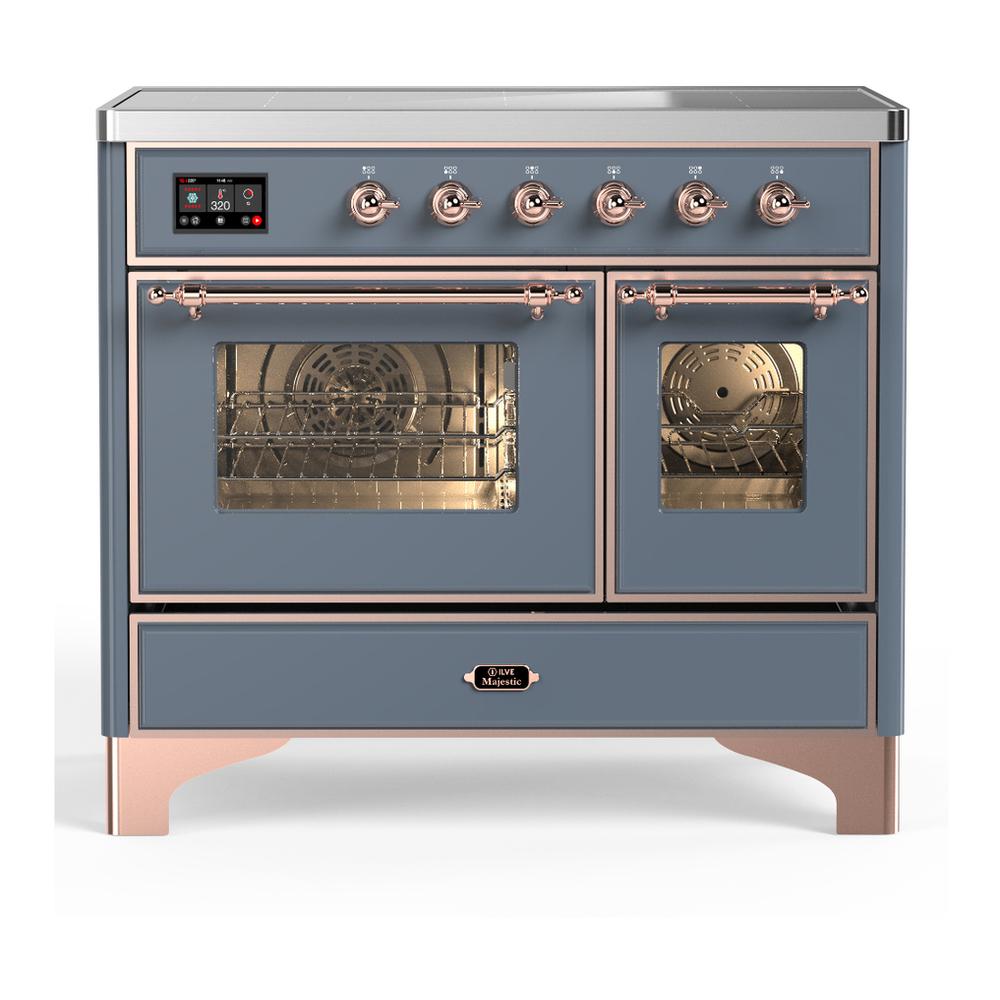 Ilve UMDIB40NR3BGP Ilve Umdib40Nr3Bgp Majestic Iii 40 Inch Induction Range With 6 Elements, 3.82 Cu. Ft. Total Oven Capacity (Triple Glass Door, Blue Grey, Copper)