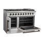 Forno FFSGS644448WHT Forno Galiano 48-Inch Freestanding French Door Gas Range, White & Antique Brass
