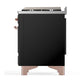 Ilve UM48FQNR3BKPLP Ilve Um48Fqnr3Bkplp Majestic Iii 48 Inch Dual Fuel Range With 8 Burners And Griddle, Dual Function Burner Up To 25,000 Btu (Liquid Propane, Solid Door, Glossy Black, Copper)