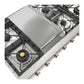 Ilve UHCP48FNSSPLP Ilve Uhcp48Fnssplp Nostalgie Ii 48 Inch Built-In Gas Rangetop With Griddle, In Stainless Steel (Liquid Propane, Copper)