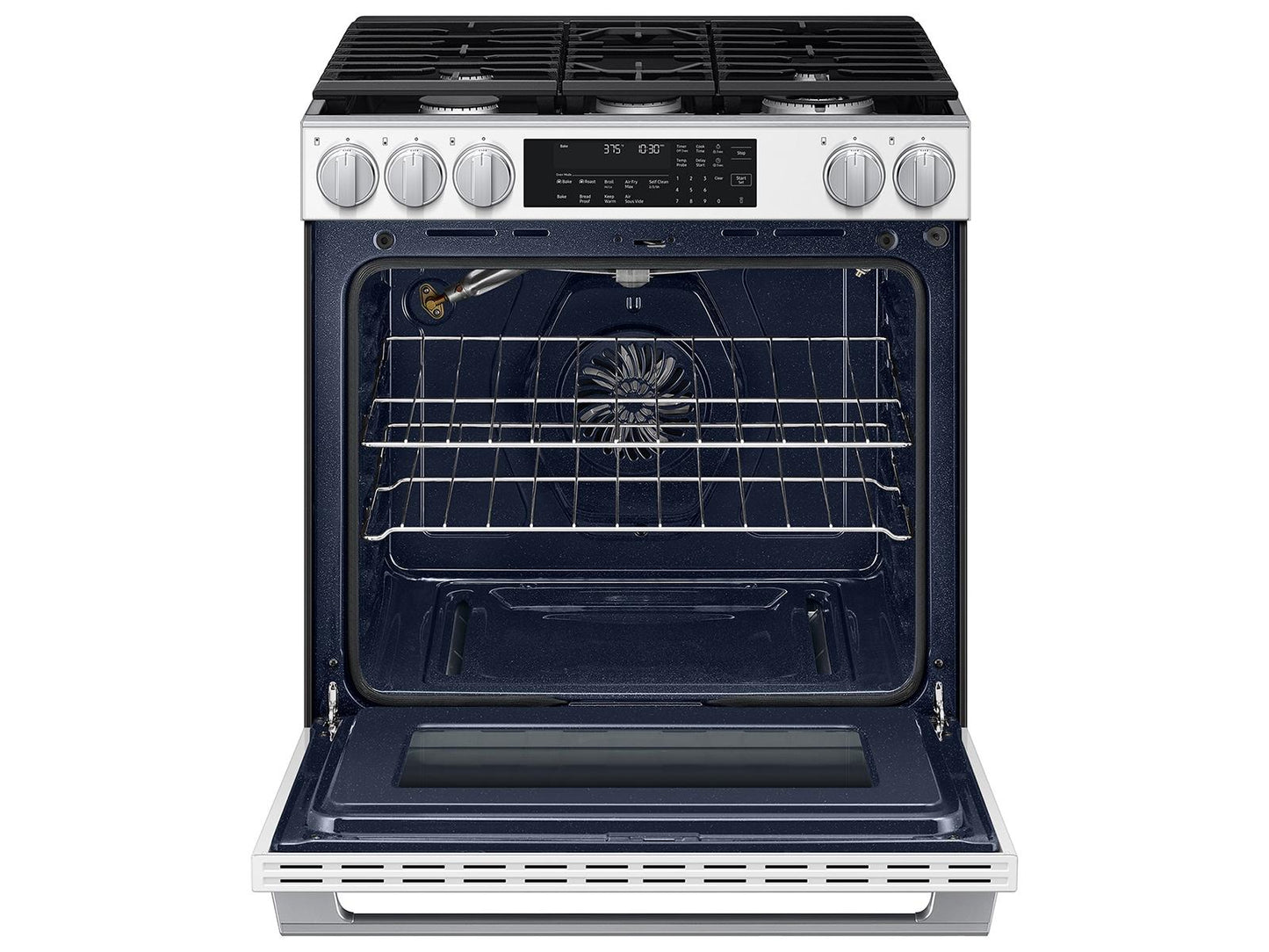 Samsung NSG90H60SW Bespoke Smart Slide-In Gas Range Pro Style Elite Design Illuminated Knobs Air Fry Max