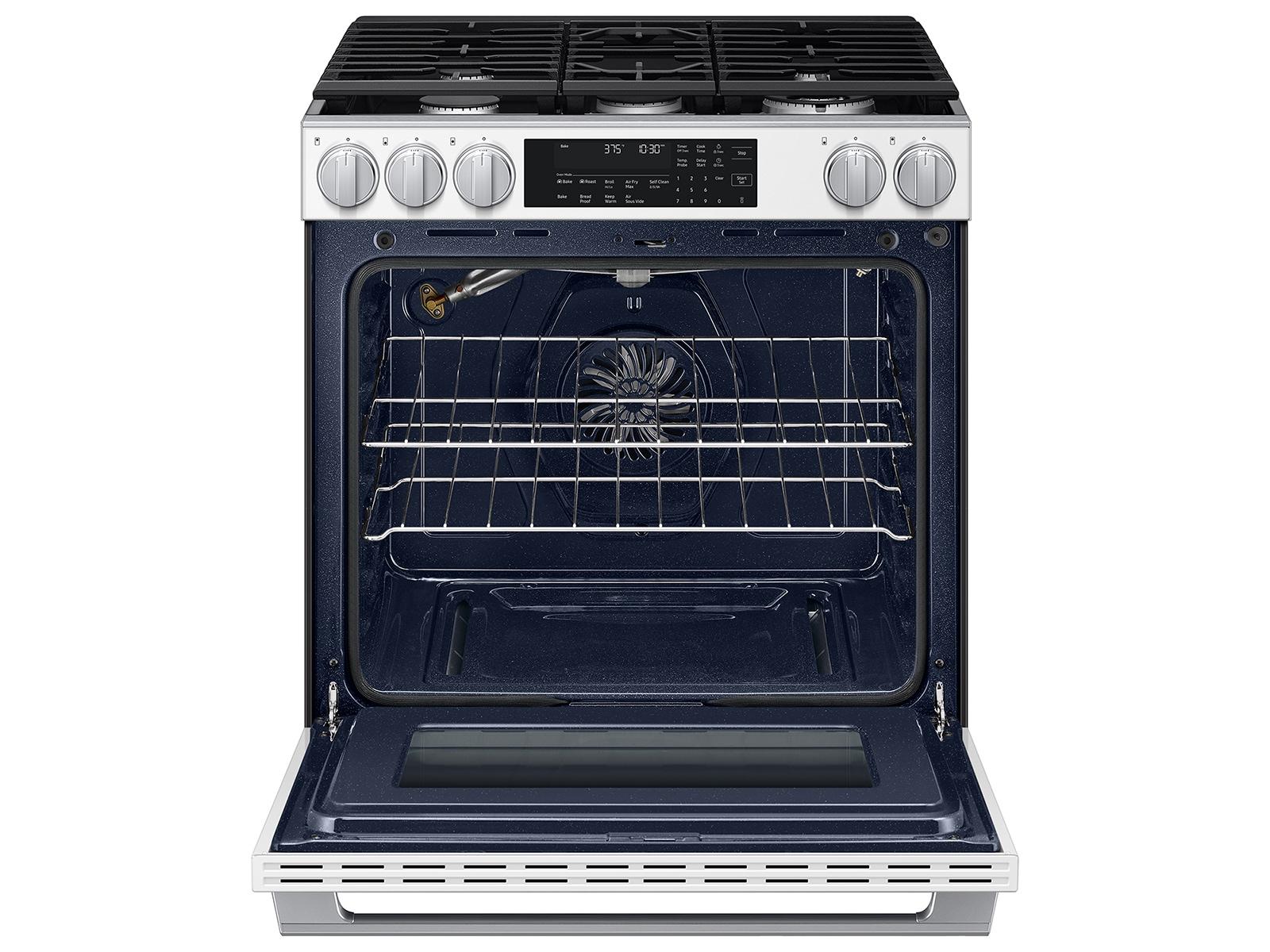 Samsung NSG90H60SW Bespoke Smart Slide-In Gas Range Pro Style Elite Design Illuminated Knobs Air Fry Max