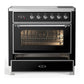 Ilve UMIB36NR3BKC Ilve Umib36Nr3Bkc Majestic Iii 36 Inch Induction Range With 6 Elements, 3.5 Cu. Ft. Total Oven Capacity (Triple Glass Door, Glossy Black, Chrome)