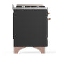 Ilve UM36FQNR3MGPLP Ilve Um36Fqnr3Mgplp Majestic Iii 36 Inch Dual Fuel Range With 6 Black Brass Burners And Griddle, Dual Function Burner Up To 25,000 Btu (Solid Door, Graphite Matte, Copper, Liquid Propane)