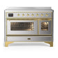 Ilve UMIB48NR3SSG Ilve Umib48Nr3Ssg Majestic Iii 48 Inch Induction Range With 6 Elements, 5.02 Cu. Ft. Total Oven Capacity (Triple Glass Door, Stainless Steel, Brass)