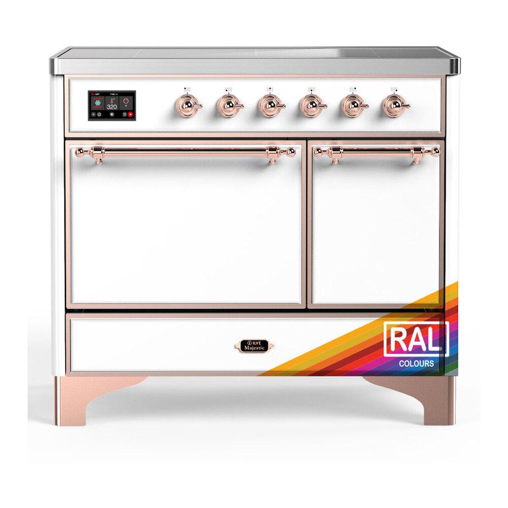 Ilve UMDIB40QNR3RAP Ilve Umdib40Qnr3Rap Majestic Iii 40 Inch Induction Range With 6 Elements, 3.82 Cu. Ft. Total Oven Capacity (Solid Door, Ral, Copper)