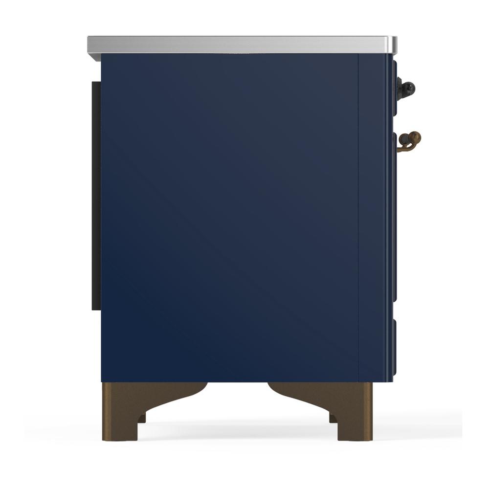 Ilve UMIB36NR3MBB Ilve Umib36Nr3Mbb Majestic Iii 36 Inch Induction Range With 6 Elements, 3.5 Cu. Ft. Total Oven Capacity (Triple Glass Door, Midnight Blue, Burnished)