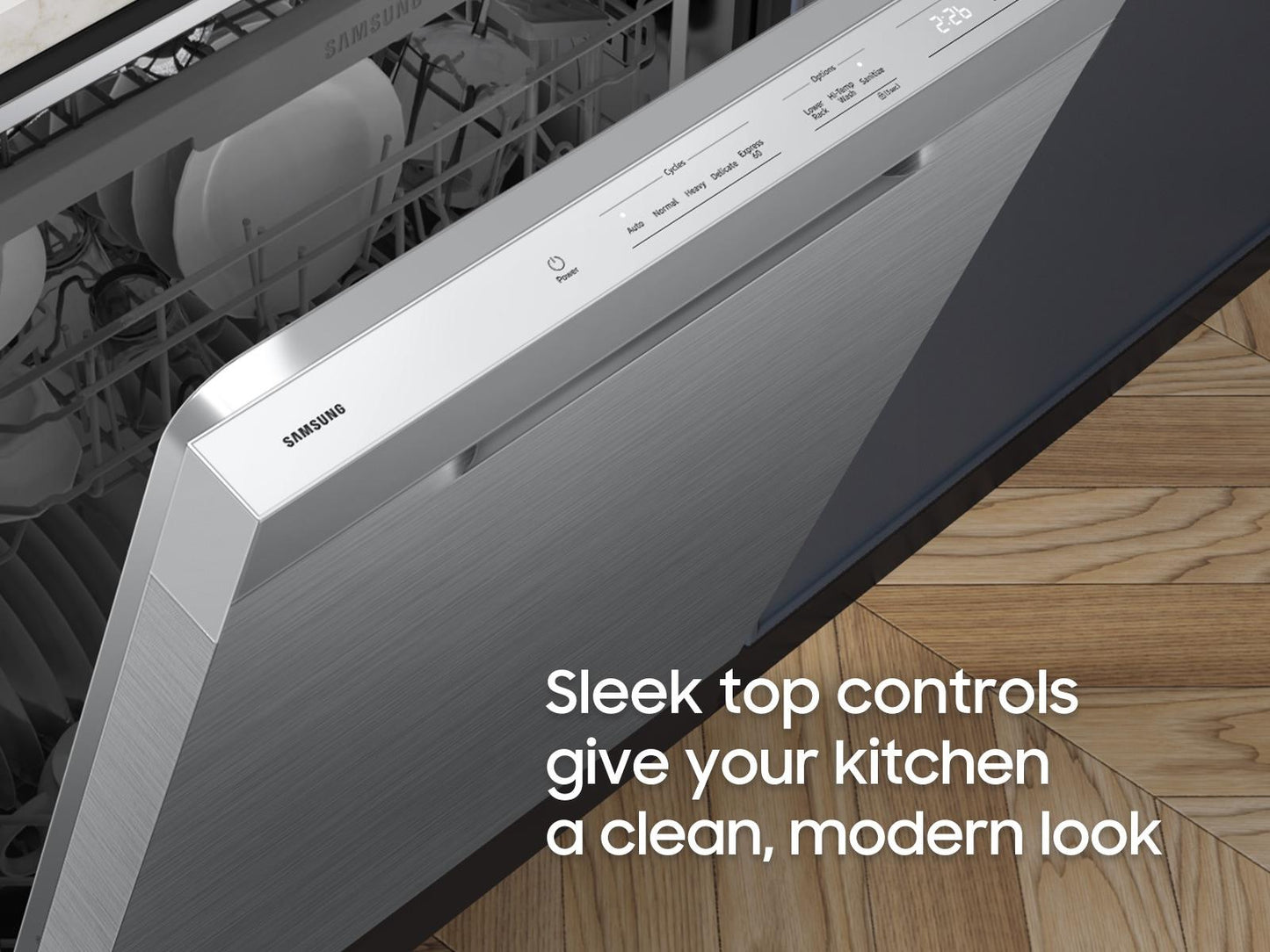 Samsung DW70H83YEUR Dishwasher With 3 Point Wash System Autorelease™ Door 3Rd Rack 48 Dba