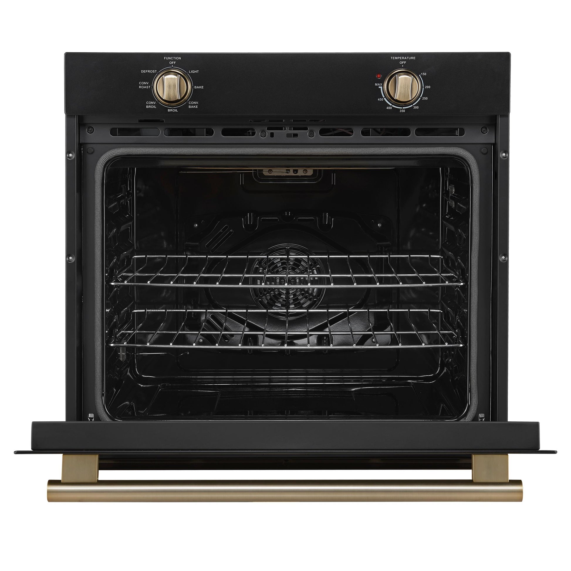 Forno FBOEL137030BLK Forno Vomero 30-Inch Wall Oven, Black, 5 Cu.Ft Capacity, 3550 Watts Convection, Mechanical Controls, Manuel Steam Clean