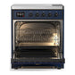 Ilve UMIB30QNR3MBB Ilve Umib30Qnr3Mbb Majestic Iii 30 Inch Induction Range With 4 Elements, 4 Cu. Ft. Oven Capacity (Solid Door, Midnight Blue, Burnished)