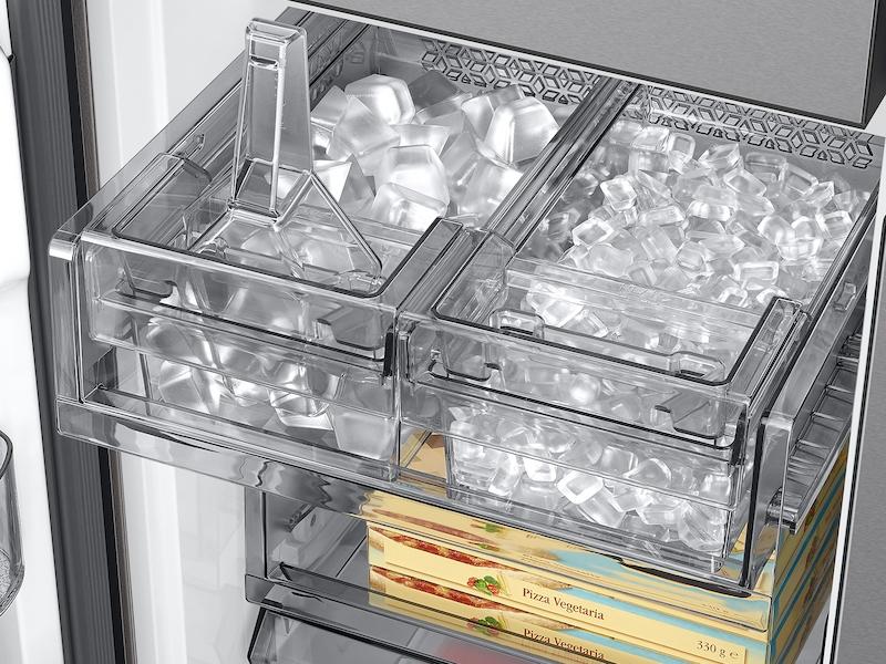 Samsung RF23DB9600QL Bespoke Counter Depth 4-Door Flex&#8482; Refrigerator (23 Cu. Ft.) With Beverage Center &#8482; In Stainless Steel - (With Customizable Door Panel Colors)