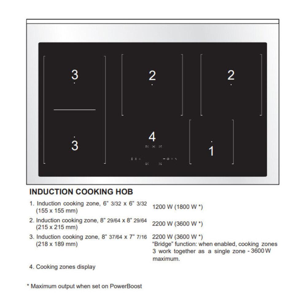 Verona VUFSIE365DSS Verona Vufsie365Dss 36 Inch Ultima Collection Double Oven Induction Range With 5 Elements, 4.1 Cu. Ft. Oven Total Capacity
