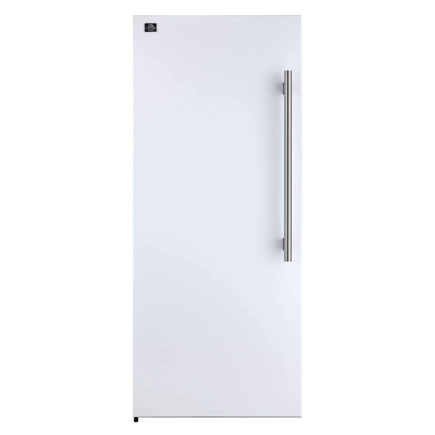 Forno FFFFD172228WHTLS Forno Maderno 28-Inch Convertible Upright Freezer/Refrigerator In White With Antique Brass Handle, 13.6 Cu.Ft., Left Swing