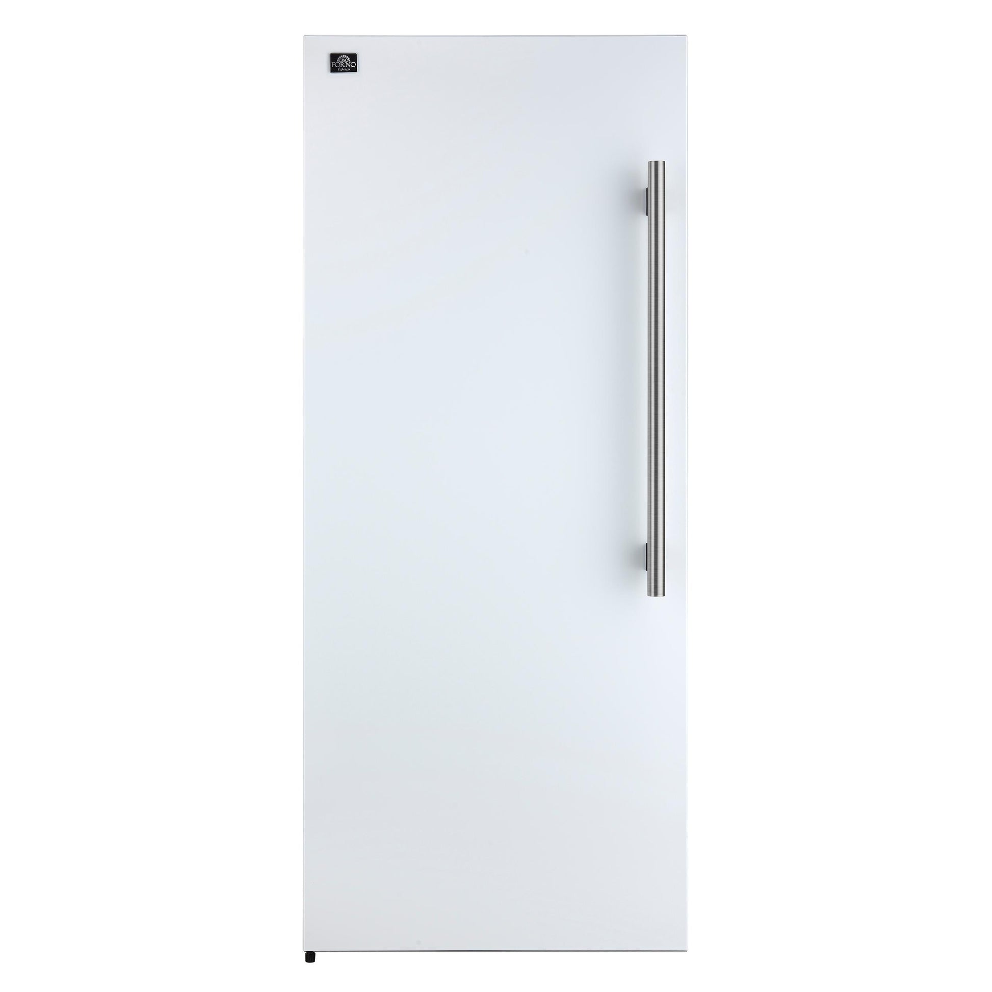 Forno FFFFD172228WHTLS Forno Maderno 28-Inch Convertible Upright Freezer/Refrigerator In White With Antique Brass Handle, 13.6 Cu.Ft., Left Swing
