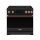 Thor Kitchen RSI36BRSG 36 Inch Professional Induction Range With Tilt Panel Touch Control In Black And Rose Gold Gordon Ramsay Series