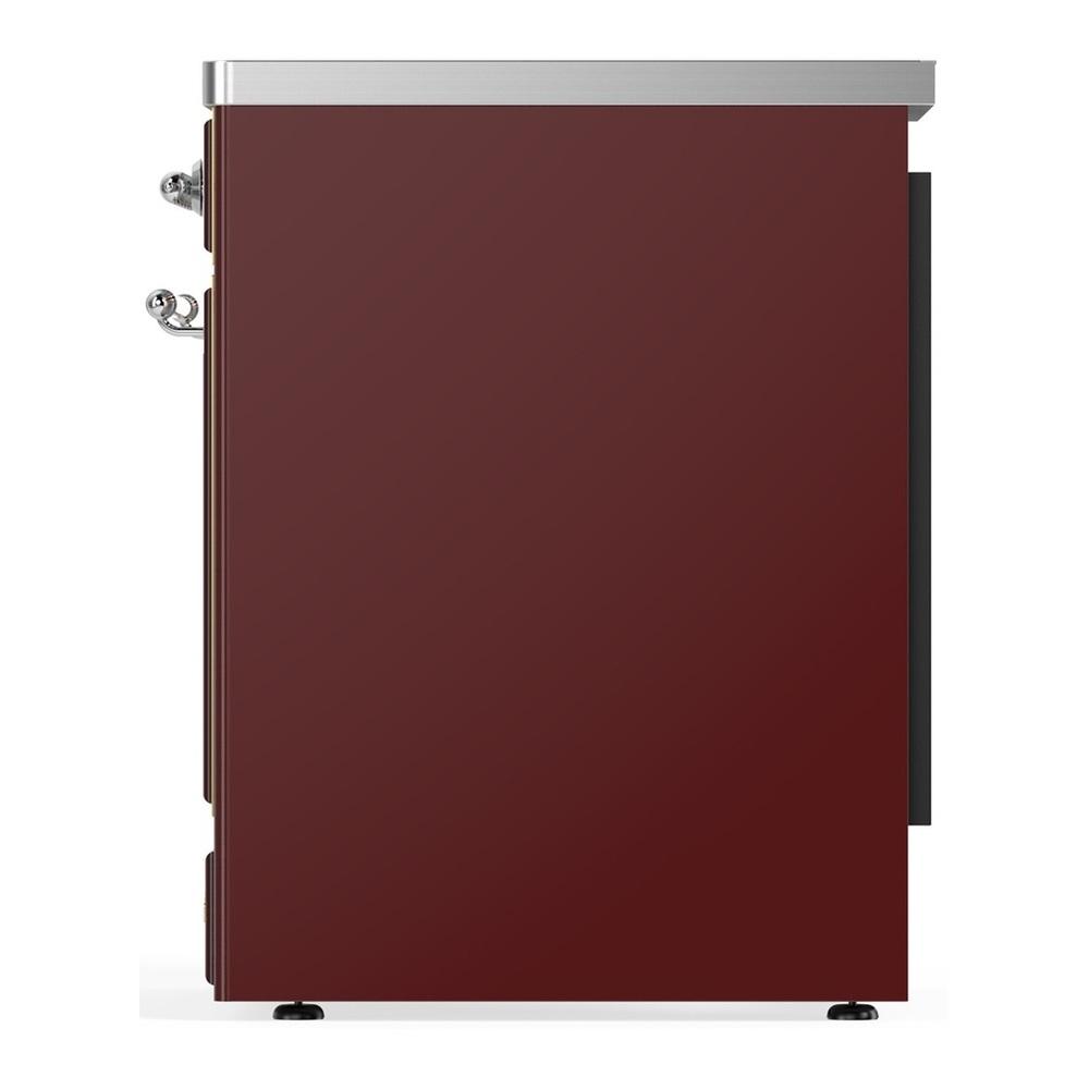Ilve UMIB30NR3BUC Ilve Umib30Nr3Buc Majestic Iii 30 Inch Induction Range With 4 Elements, 4 Cu. Ft. Oven Capacity (Triple Glass Door, Burgundy, Chrome)