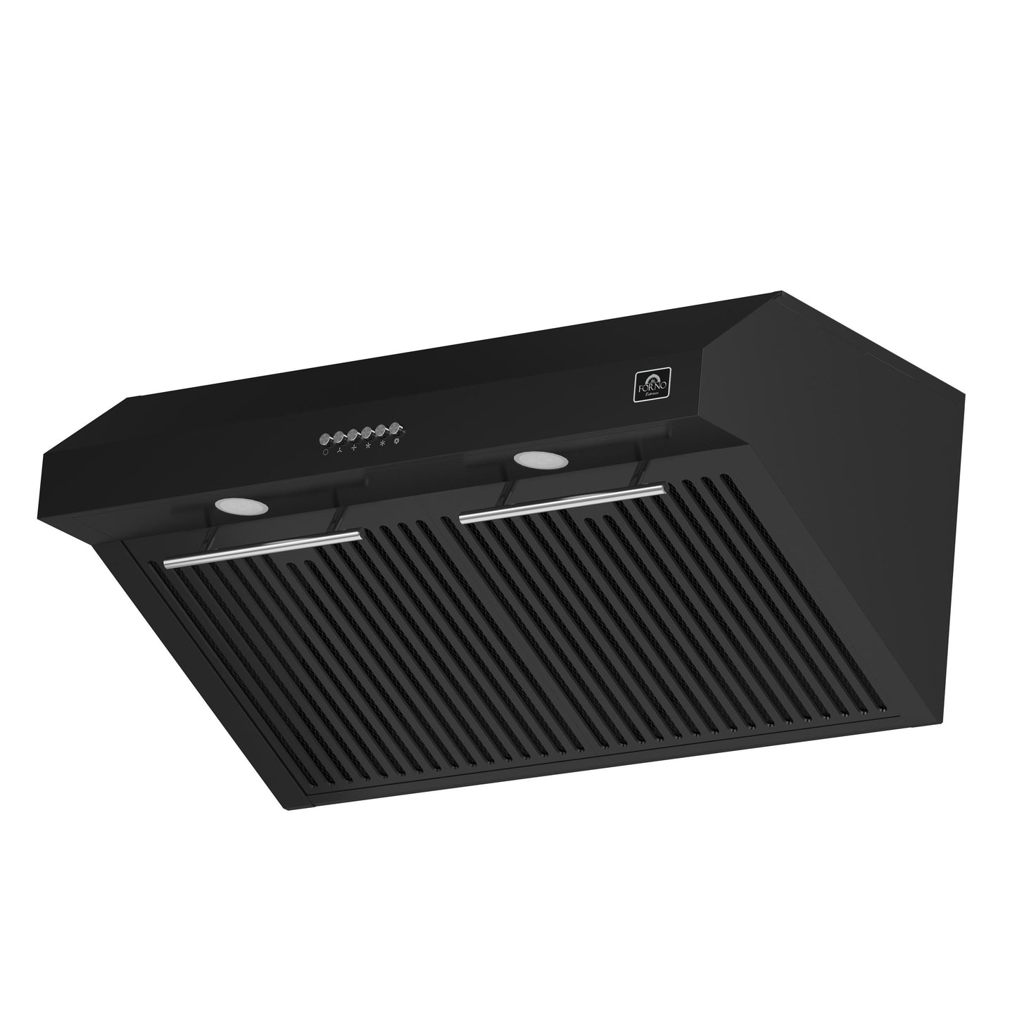 Forno FRHUC525530BLK Forno Bari Espresso 30-Inch Under Cabinet Range Hood, Black, 600 Cfm, Led Lighting, Dishwasher-Safe Baffle Filters, 3-Speed Fan Control