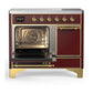 Ilve UMDIB40QNR3BUG Ilve Umdib40Qnr3Bug Majestic Iii 40 Inch Induction Range With 6 Elements, 3.82 Cu. Ft. Total Oven Capacity (Solid Door, Burgundy, Brass)