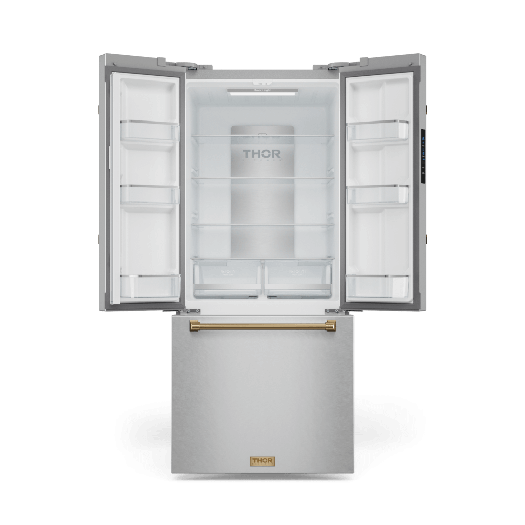 Thor Kitchen RF3017FFD99BRZ 30 Inch 17.7 Cu Ft French Door Counter Depth Refrigerator With Ice Maker In Stainless Steel/Bronze Gordon Ramsay Series - Rf3017Ffd99-Brz