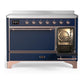 Ilve UMIB48QNR3MBP Ilve Umib48Qnr3Mbp Majestic Iii 48 Inch Induction Range With 6 Elements, 5.02 Cu. Ft. Total Oven Capacity (Solid Door, Midnight Blue, Copper)