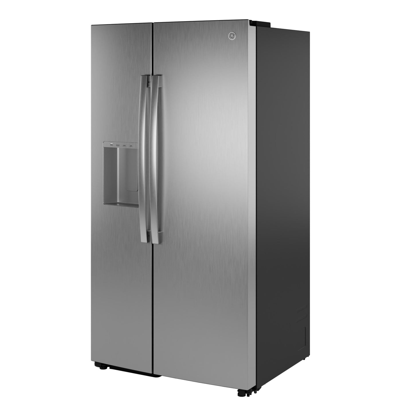Ge Appliances GZS24PYYFS Ge® 23.5 Cu. Ft. Counter-Depth Side-By-Side Refrigerator With Led Light Walls And Extra Tall Dispenser